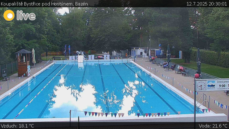 Koupaliště Bystřice pod Hostýnem - Bazén - 12.7.2025 v 20:30 Koupaliště Bystřice pod Hostýnem - Bazén - 12.7.2025 v 20:30