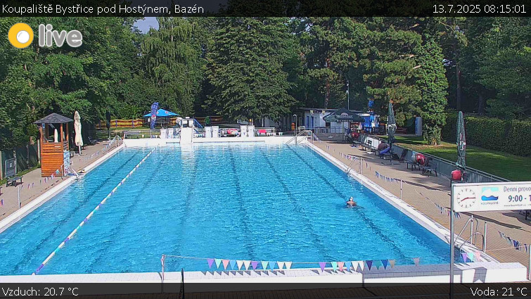 Koupaliště Bystřice pod Hostýnem - Bazén - 13.7.2025 v 08:15 Koupaliště Bystřice pod Hostýnem - Bazén - 13.7.2025 v 08:15