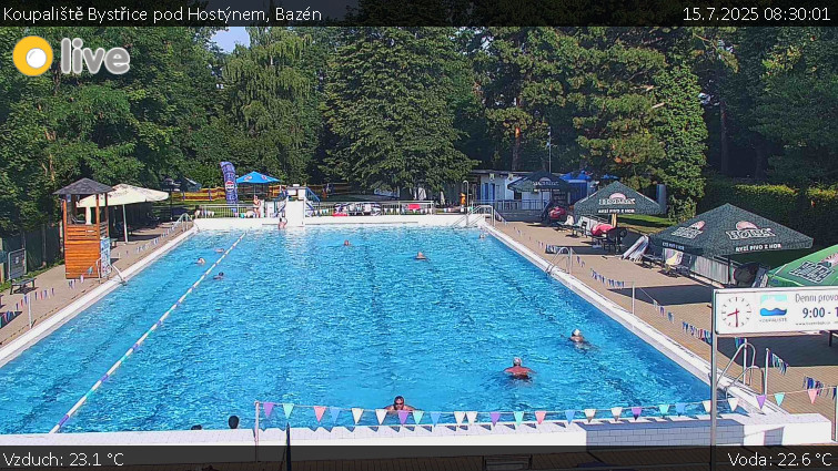 Koupaliště Bystřice pod Hostýnem - Bazén - 15.7.2025 v 08:30 Koupaliště Bystřice pod Hostýnem - Bazén - 15.7.2025 v 08:30