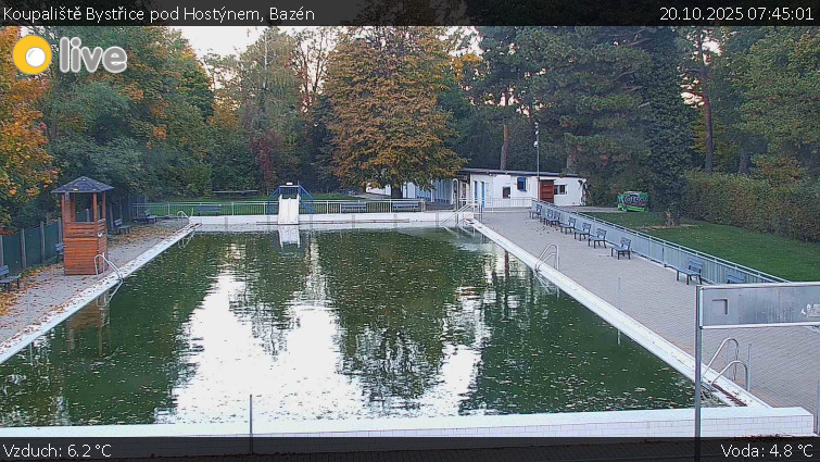 Koupaliště Bystřice pod Hostýnem - Bazén - 20.10.2025 v 07:45 Koupaliště Bystřice pod Hostýnem - Bazén - 20.10.2025 v 07:45