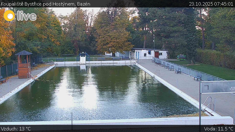 Koupaliště Bystřice pod Hostýnem - Bazén - 23.10.2025 v 07:45 Koupaliště Bystřice pod Hostýnem - Bazén - 23.10.2025 v 07:45