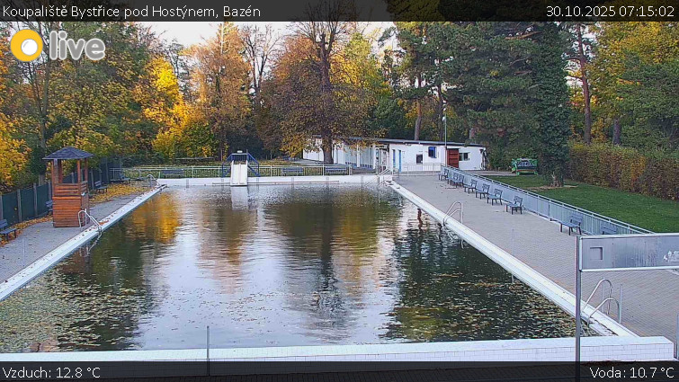 Koupaliště Bystřice pod Hostýnem - Bazén - 30.10.2025 v 07:15 Koupaliště Bystřice pod Hostýnem - Bazén - 30.10.2025 v 07:15
