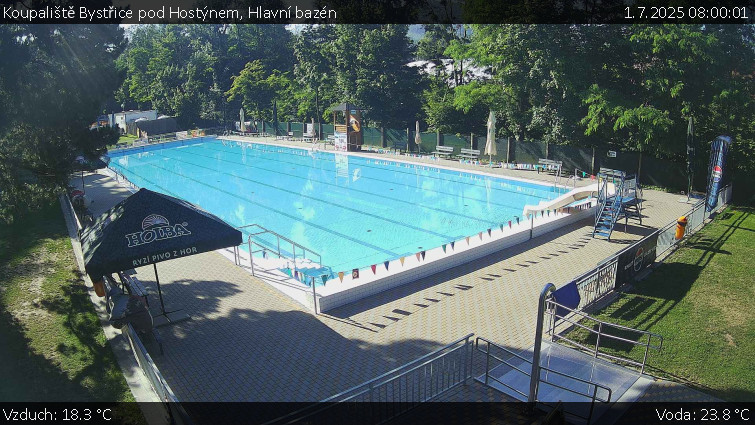 Koupaliště Bystřice pod Hostýnem - Hlavní bazén - 1.7.2025 v 08:00 Koupaliště Bystřice pod Hostýnem - Hlavní bazén - 1.7.2025 v 08:00