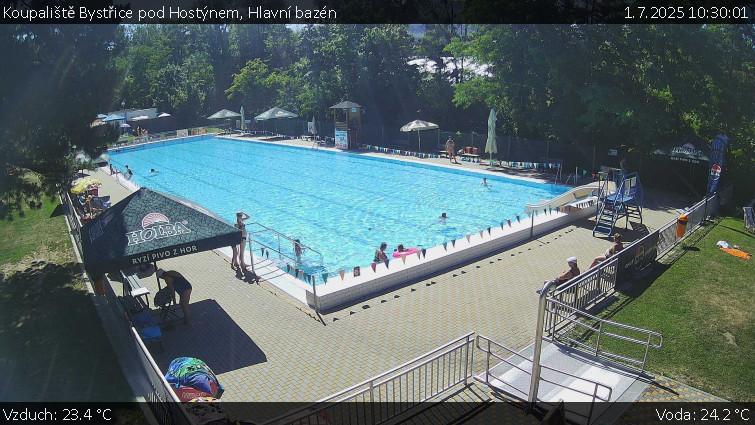 Koupaliště Bystřice pod Hostýnem - Hlavní bazén - 1.7.2025 v 10:30 Koupaliště Bystřice pod Hostýnem - Hlavní bazén - 1.7.2025 v 10:30