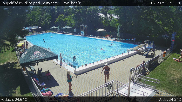 Koupaliště Bystřice pod Hostýnem - Hlavní bazén - 1.7.2025 v 11:15 Koupaliště Bystřice pod Hostýnem - Hlavní bazén - 1.7.2025 v 11:15