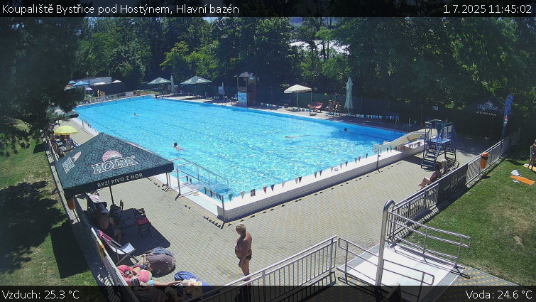 Koupaliště Bystřice pod Hostýnem - Hlavní bazén - 1.7.2025 v 11:45