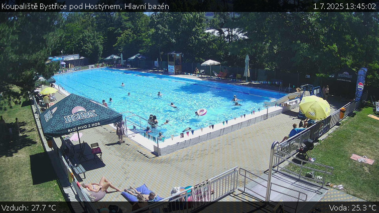 Koupaliště Bystřice pod Hostýnem - Hlavní bazén - 1.7.2025 v 13:45 Koupaliště Bystřice pod Hostýnem - Hlavní bazén - 1.7.2025 v 13:45