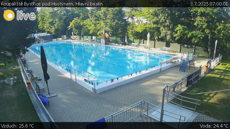 Koupaliště Bystřice pod Hostýnem - Hlavní bazén - 3.7.2025 v 07:00