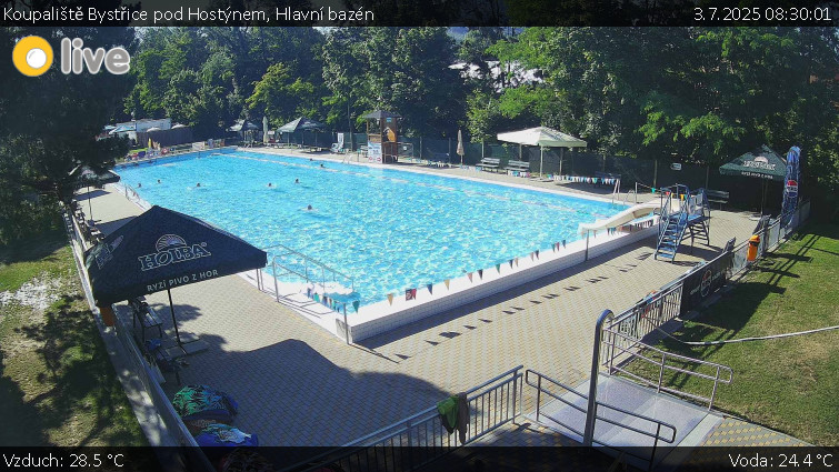 Koupaliště Bystřice pod Hostýnem - Hlavní bazén - 3.7.2025 v 08:30