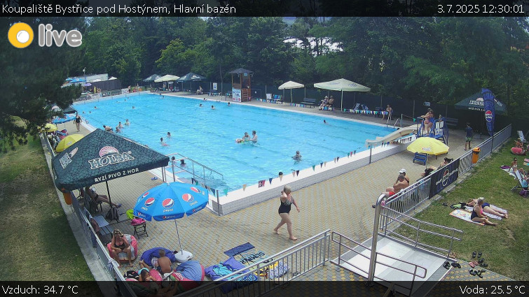 Koupaliště Bystřice pod Hostýnem - Hlavní bazén - 3.7.2025 v 12:30