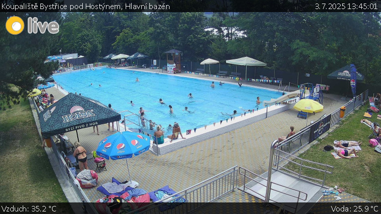Koupaliště Bystřice pod Hostýnem - Hlavní bazén - 3.7.2025 v 13:45