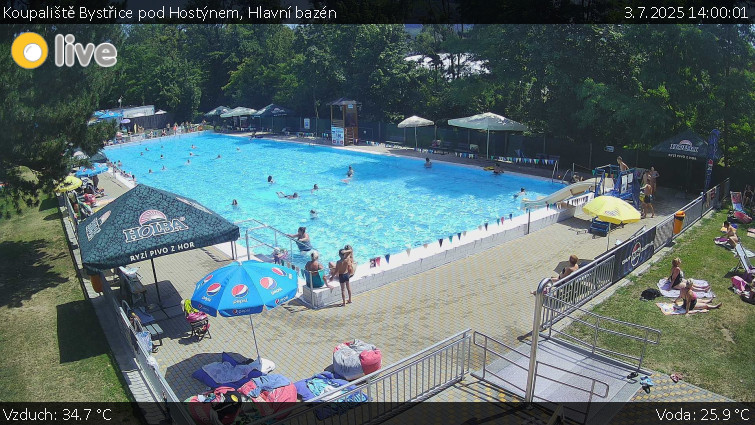 Koupaliště Bystřice pod Hostýnem - Hlavní bazén - 3.7.2025 v 14:00