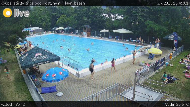 Koupaliště Bystřice pod Hostýnem - Hlavní bazén - 3.7.2025 v 16:45