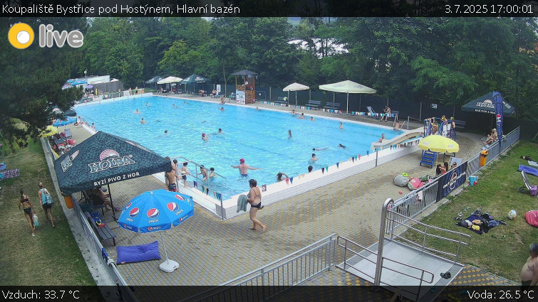 Koupaliště Bystřice pod Hostýnem - Hlavní bazén - 3.7.2025 v 17:00