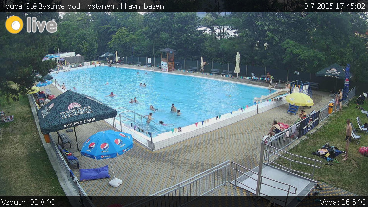 Koupaliště Bystřice pod Hostýnem - Hlavní bazén - 3.7.2025 v 17:45