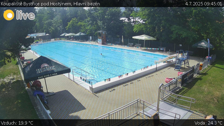 Koupaliště Bystřice pod Hostýnem - Hlavní bazén - 4.7.2025 v 09:45 Koupaliště Bystřice pod Hostýnem - Hlavní bazén - 4.7.2025 v 09:45