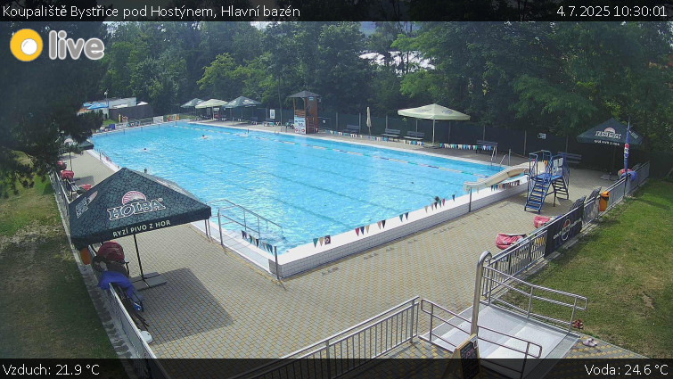 Koupaliště Bystřice pod Hostýnem - Hlavní bazén - 4.7.2025 v 10:30 Koupaliště Bystřice pod Hostýnem - Hlavní bazén - 4.7.2025 v 10:30