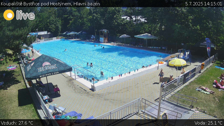 Koupaliště Bystřice pod Hostýnem - Hlavní bazén - 5.7.2025 v 14:15 Koupaliště Bystřice pod Hostýnem - Hlavní bazén - 5.7.2025 v 14:15