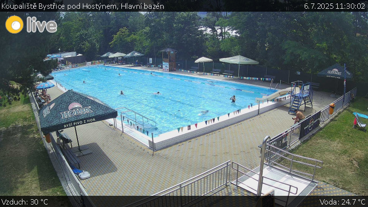 Koupaliště Bystřice pod Hostýnem - Hlavní bazén - 6.7.2025 v 11:30 Koupaliště Bystřice pod Hostýnem - Hlavní bazén - 6.7.2025 v 11:30