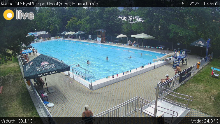Koupaliště Bystřice pod Hostýnem - Hlavní bazén - 6.7.2025 v 11:45 Koupaliště Bystřice pod Hostýnem - Hlavní bazén - 6.7.2025 v 11:45