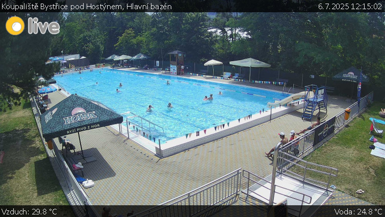 Koupaliště Bystřice pod Hostýnem - Hlavní bazén - 6.7.2025 v 12:15 Koupaliště Bystřice pod Hostýnem - Hlavní bazén - 6.7.2025 v 12:15