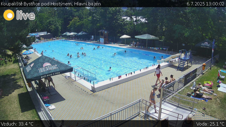 Koupaliště Bystřice pod Hostýnem - Hlavní bazén - 6.7.2025 v 13:00 Koupaliště Bystřice pod Hostýnem - Hlavní bazén - 6.7.2025 v 13:00