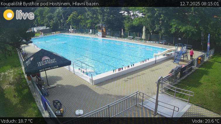 Koupaliště Bystřice pod Hostýnem - Hlavní bazén - 12.7.2025 v 08:15 Koupaliště Bystřice pod Hostýnem - Hlavní bazén - 12.7.2025 v 08:15