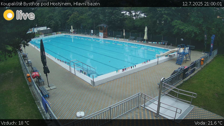 Koupaliště Bystřice pod Hostýnem - Hlavní bazén - 12.7.2025 v 21:00 Koupaliště Bystřice pod Hostýnem - Hlavní bazén - 12.7.2025 v 21:00