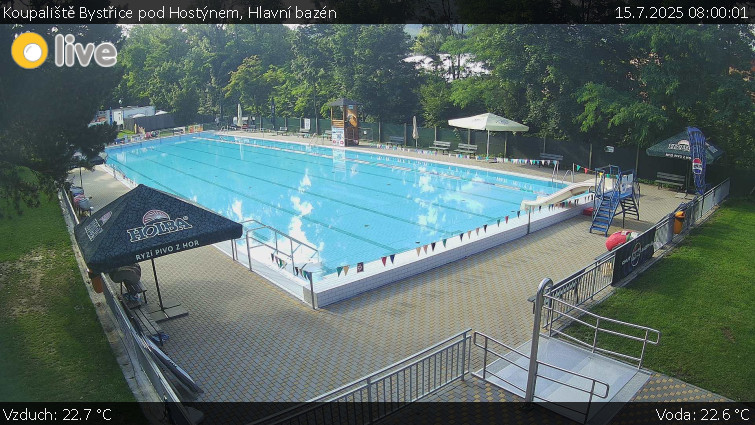 Koupaliště Bystřice pod Hostýnem - Hlavní bazén - 15.7.2025 v 08:00 Koupaliště Bystřice pod Hostýnem - Hlavní bazén - 15.7.2025 v 08:00