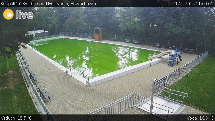 Koupaliště Bystřice pod Hostýnem - Hlavní bazén - 17.9.2025 v 11:00 Koupaliště Bystřice pod Hostýnem - Hlavní bazén - 17.9.2025 v 11:00