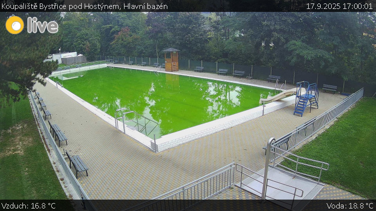 Koupaliště Bystřice pod Hostýnem - Hlavní bazén - 17.9.2025 v 17:00