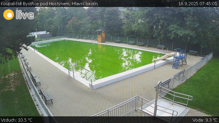 Koupaliště Bystřice pod Hostýnem - Hlavní bazén - 18.9.2025 v 07:45