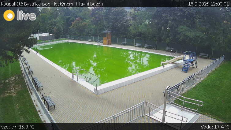 Koupaliště Bystřice pod Hostýnem - Hlavní bazén - 18.9.2025 v 12:00