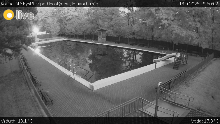Koupaliště Bystřice pod Hostýnem - Hlavní bazén - 18.9.2025 v 19:30