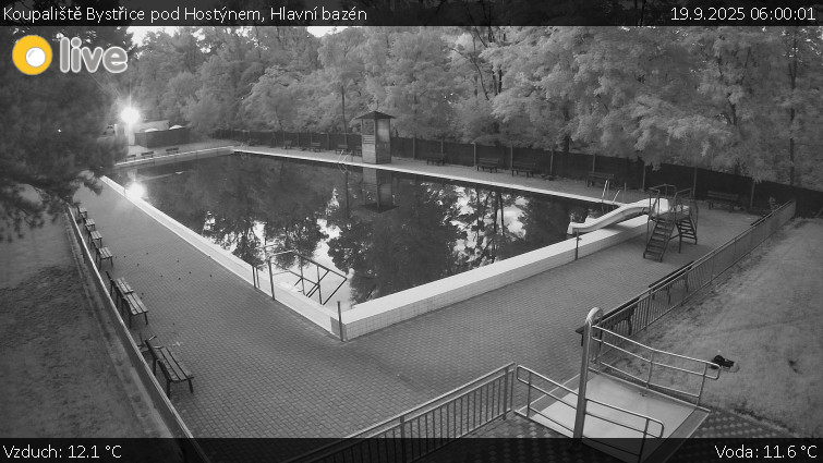 Koupaliště Bystřice pod Hostýnem - Hlavní bazén - 19.9.2025 v 06:00