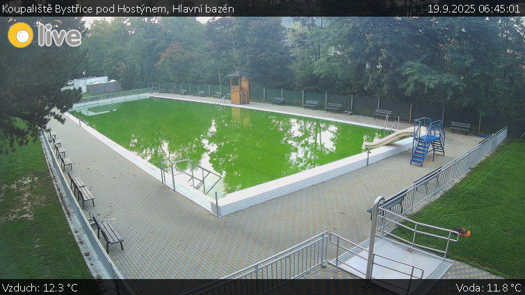 Koupaliště Bystřice pod Hostýnem - Hlavní bazén - 19.9.2025 v 06:45