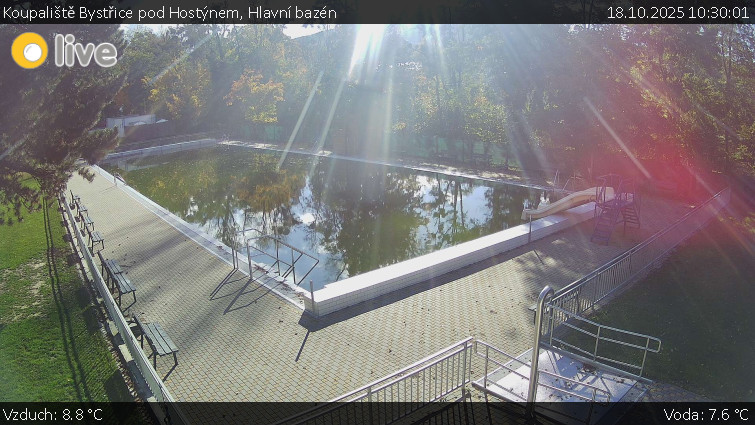 Koupaliště Bystřice pod Hostýnem - Hlavní bazén - 18.10.2025 v 10:30 Koupaliště Bystřice pod Hostýnem - Hlavní bazén - 18.10.2025 v 10:30