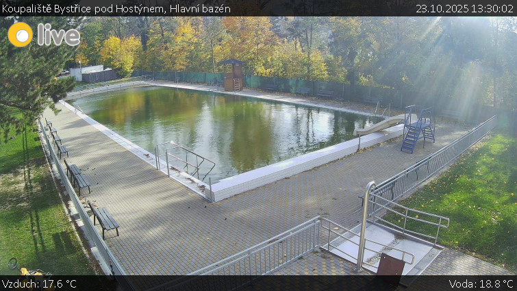 Koupaliště Bystřice pod Hostýnem - Hlavní bazén - 23.10.2025 v 13:30 Koupaliště Bystřice pod Hostýnem - Hlavní bazén - 23.10.2025 v 13:30