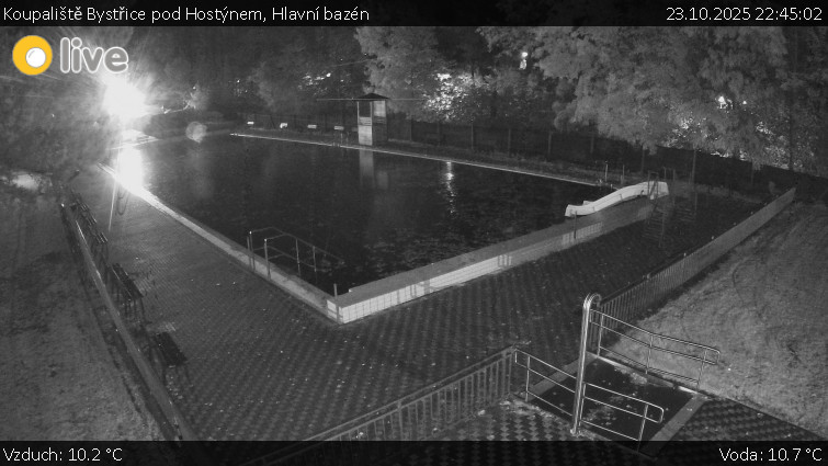 Koupaliště Bystřice pod Hostýnem - Hlavní bazén - 23.10.2025 v 22:45 Koupaliště Bystřice pod Hostýnem - Hlavní bazén - 23.10.2025 v 22:45