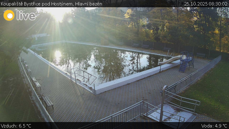 Koupaliště Bystřice pod Hostýnem - Hlavní bazén - 25.10.2025 v 08:30 Koupaliště Bystřice pod Hostýnem - Hlavní bazén - 25.10.2025 v 08:30