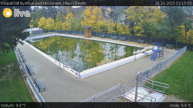 Koupaliště Bystřice pod Hostýnem - Hlavní bazén - 25.10.2025 v 13:15 Koupaliště Bystřice pod Hostýnem - Hlavní bazén - 25.10.2025 v 13:15
