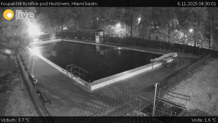 Koupaliště Bystřice pod Hostýnem - Hlavní bazén - 6.11.2025 v 04:30