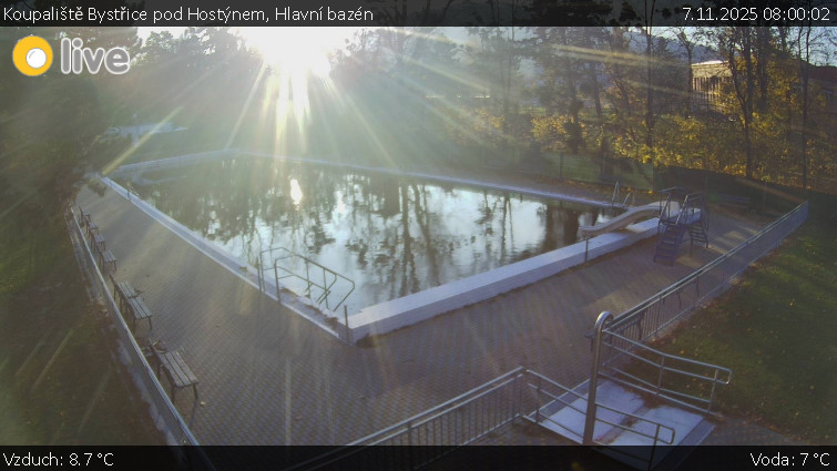 Koupaliště Bystřice pod Hostýnem - Hlavní bazén - 7.11.2025 v 08:00