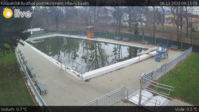 Koupaliště Bystřice pod Hostýnem - Hlavní bazén - 16.12.2025 v 08:15