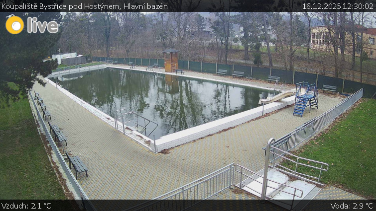 Koupaliště Bystřice pod Hostýnem - Hlavní bazén - 16.12.2025 v 12:30