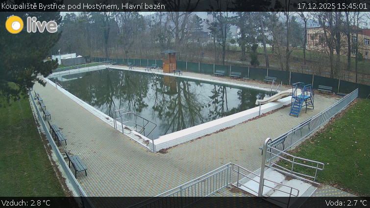 Koupaliště Bystřice pod Hostýnem - Hlavní bazén - 17.12.2025 v 15:45