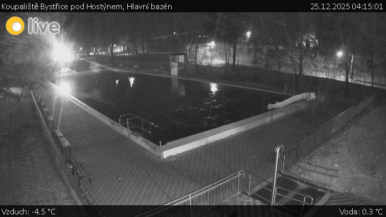 Koupaliště Bystřice pod Hostýnem - Hlavní bazén - 25.12.2025 v 04:15