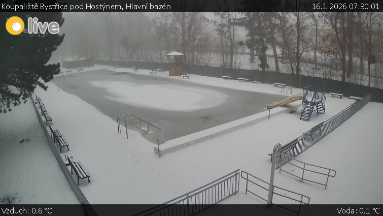 Koupaliště Bystřice pod Hostýnem - Hlavní bazén - 16.1.2026 v 07:30