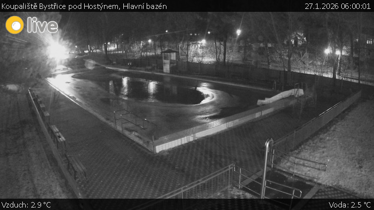 Koupaliště Bystřice pod Hostýnem - Hlavní bazén - 27.1.2026 v 06:00