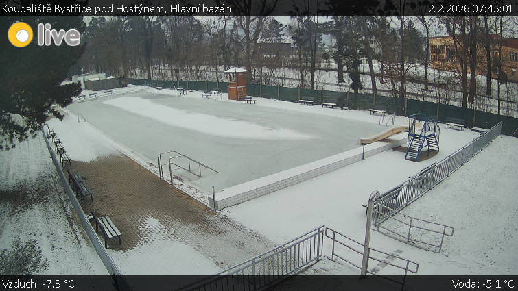 Koupaliště Bystřice pod Hostýnem - Hlavní bazén - 2.2.2026 v 07:45